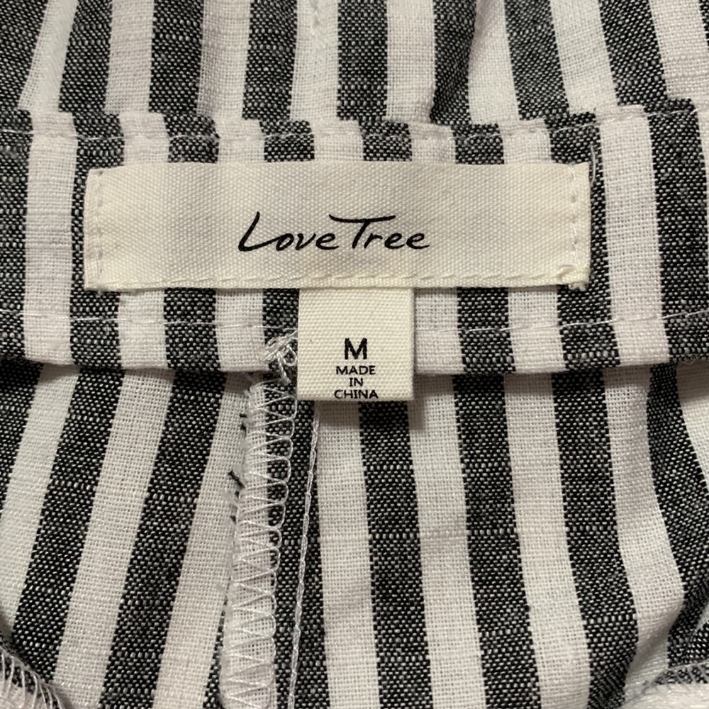 Love Tree stripe paper bag shorts with tied waist belt size M - Picture 8 of 8